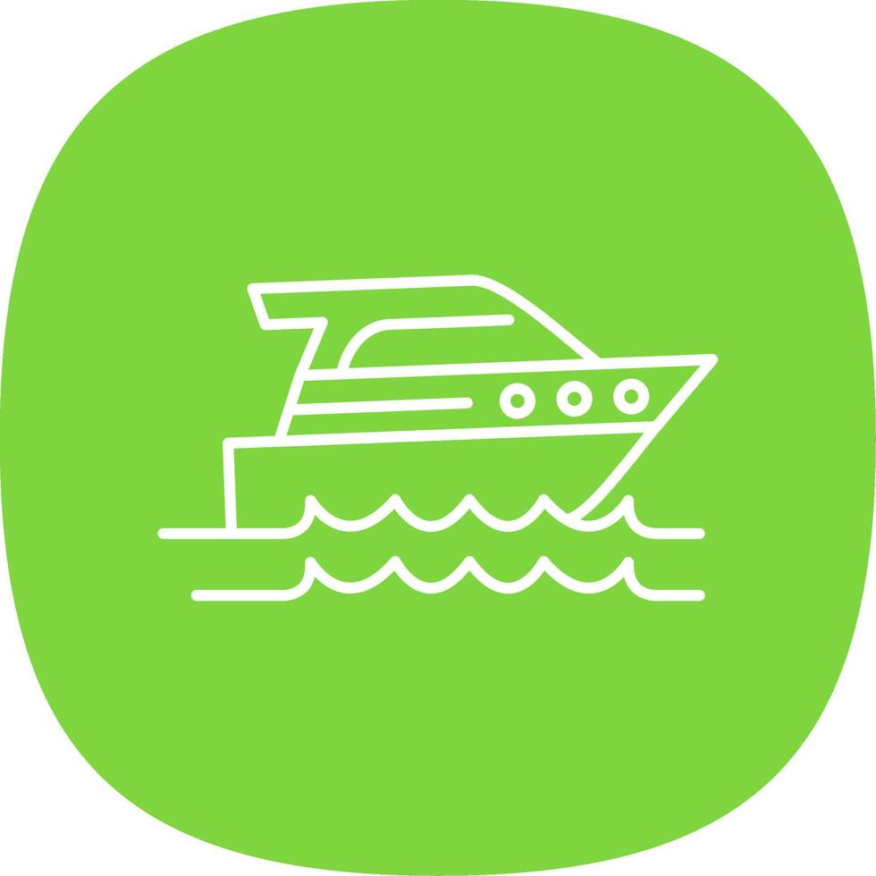 Speed Boat Line Curve Icon vector