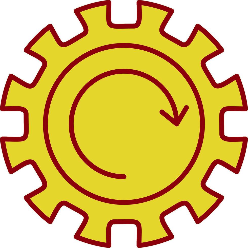 Gear Wheel Drawing Line Two Color Icon vector