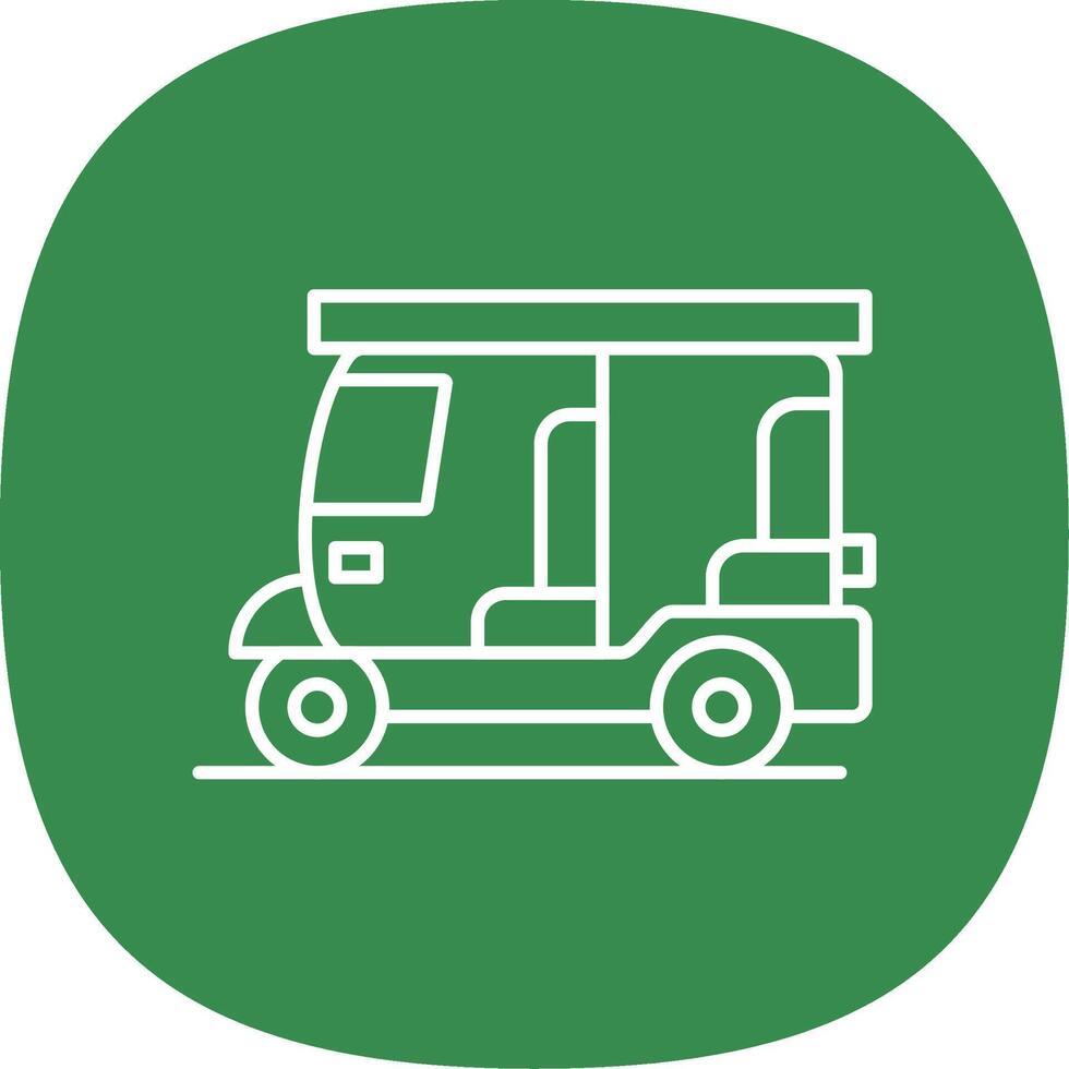 Rickshaw Line Curve Icon vector