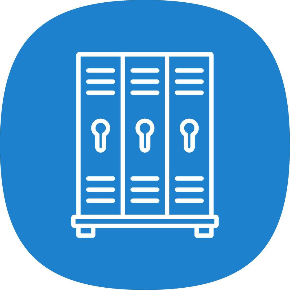 Lockers Line Curve Icon vector