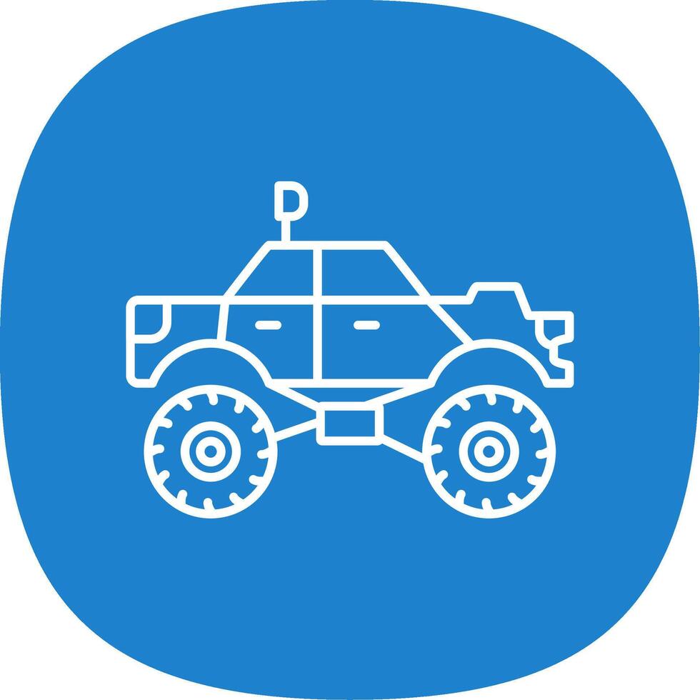Monster Truck Line Curve Icon vector