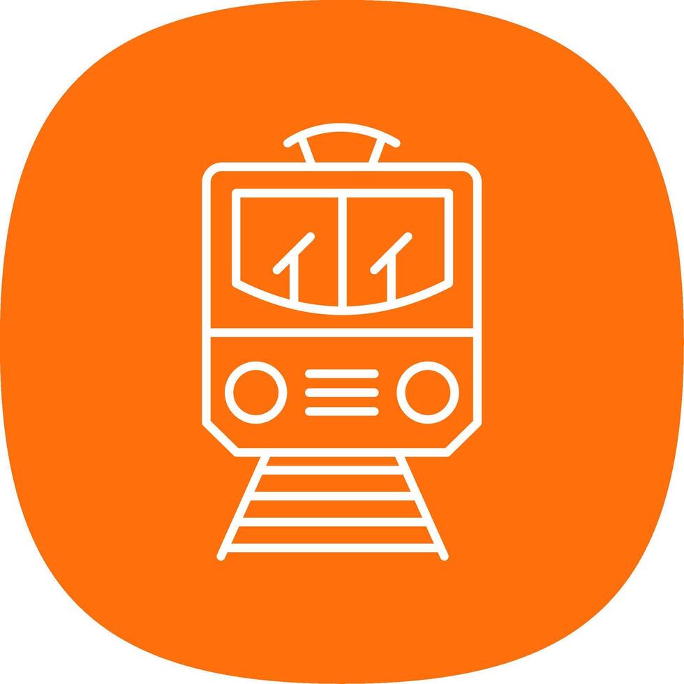 Train Line Curve Icon vector