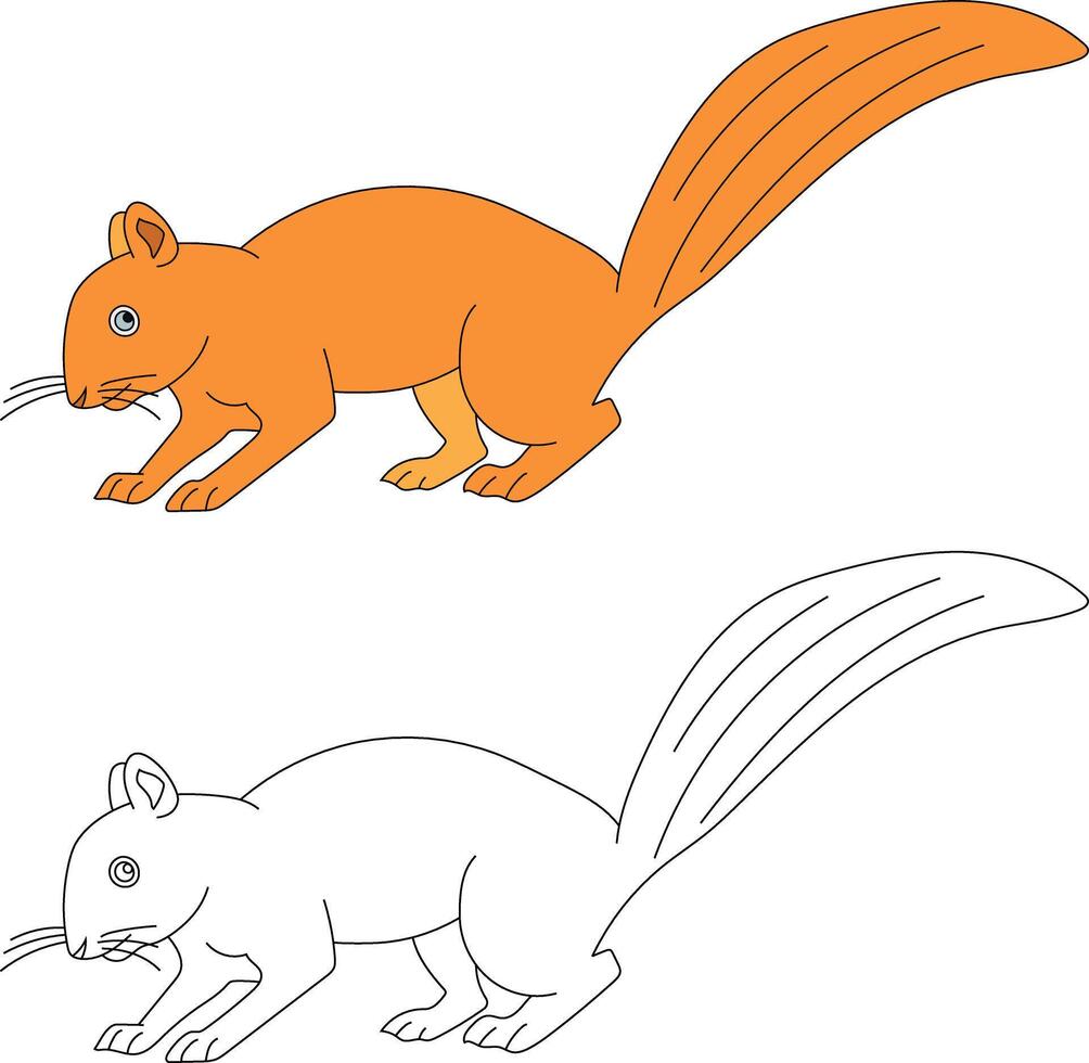 Squirrel Clipart Set. Cartoon Wild Animals Clipart Set for Lovers of Wildlife vector