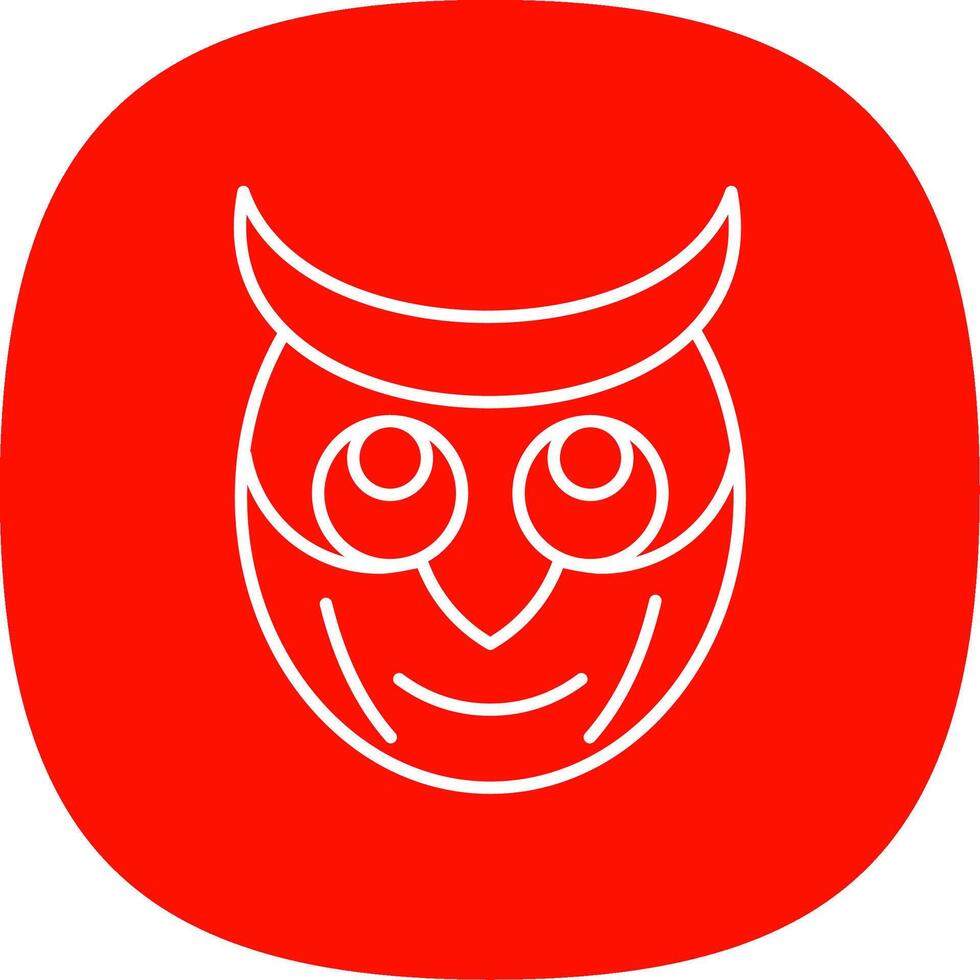 Owl Line Curve Icon vector