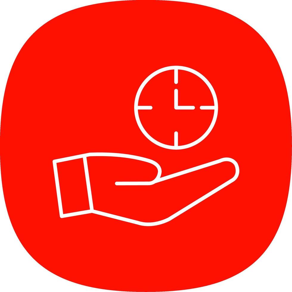 Save Time Line Curve Icon vector