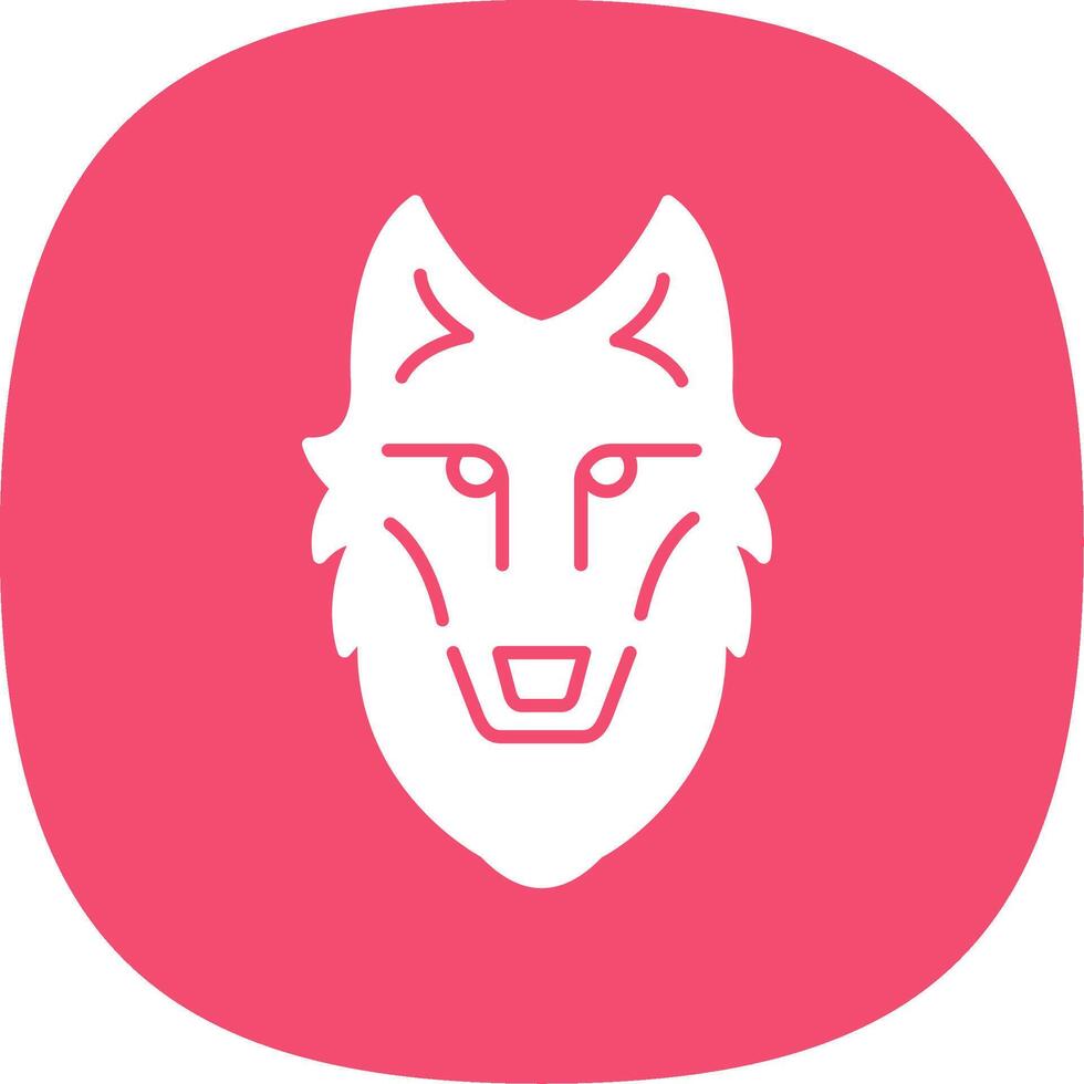 icono de dos colores de la línea de lobo vector