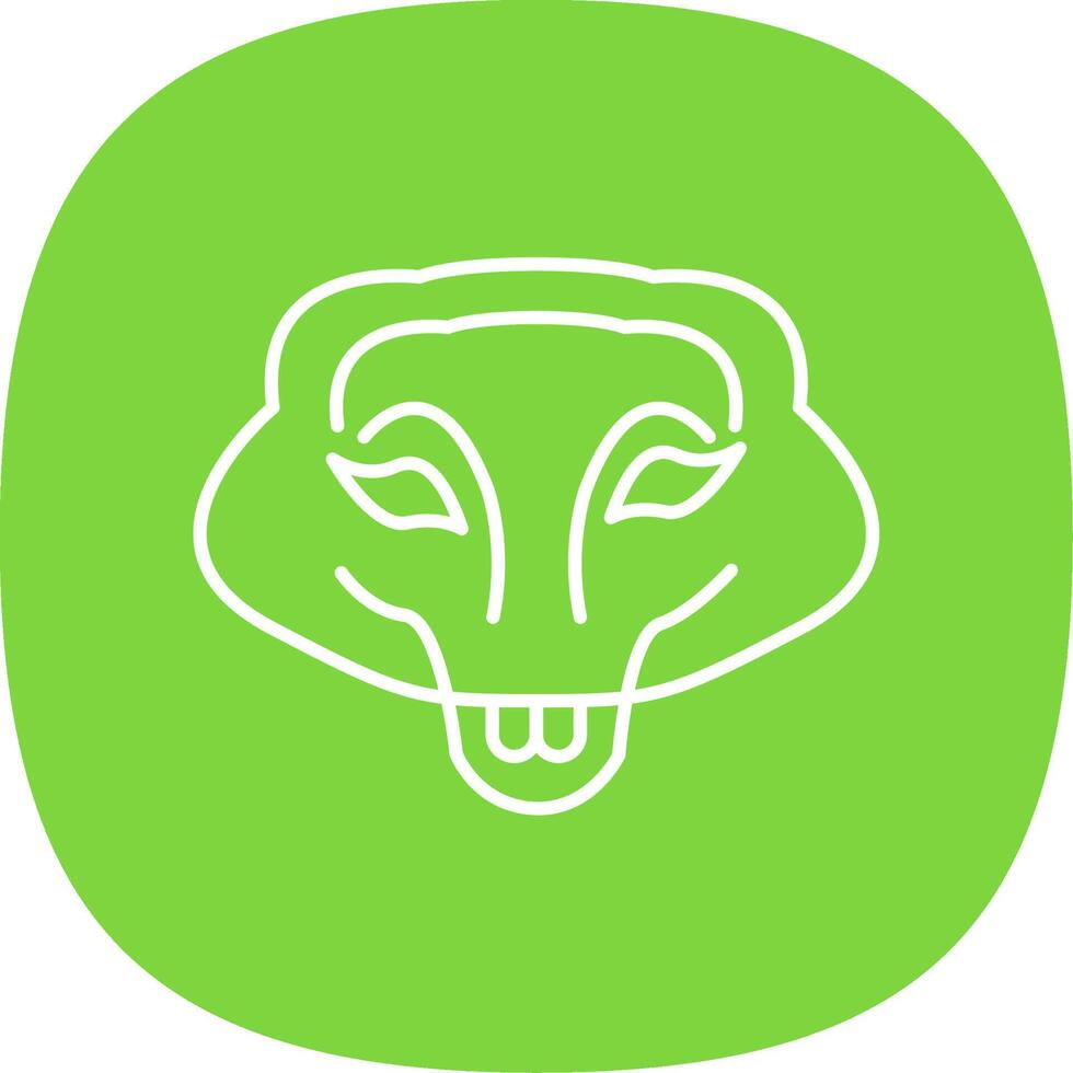 Crocodile Line Curve Icon vector