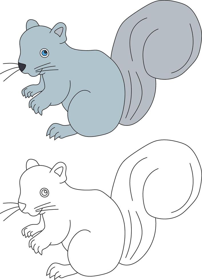 Squirrel Clipart Set. Cartoon Wild Animals Clipart Set for Lovers of Wildlife vector