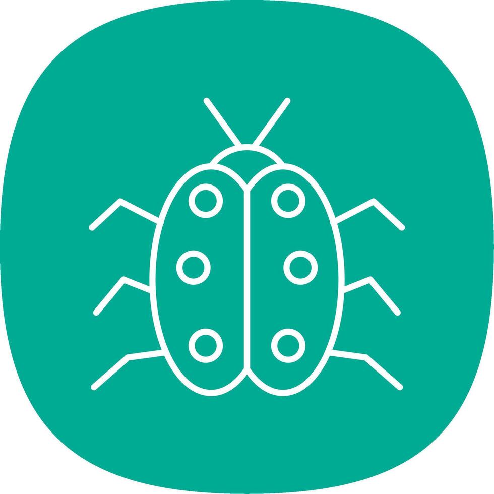 Bug Line Curve Icon vector