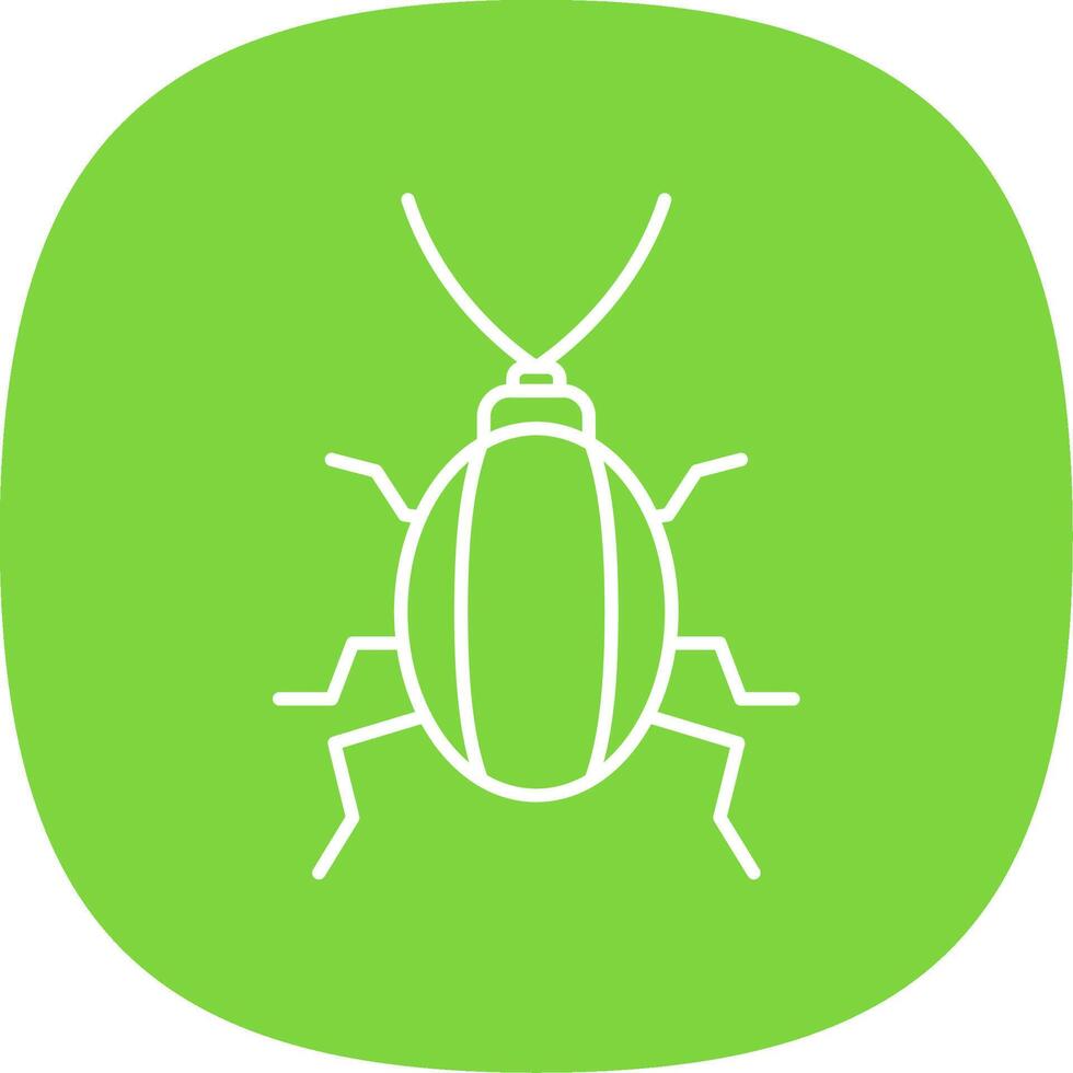 Cockroach Line Curve Icon vector