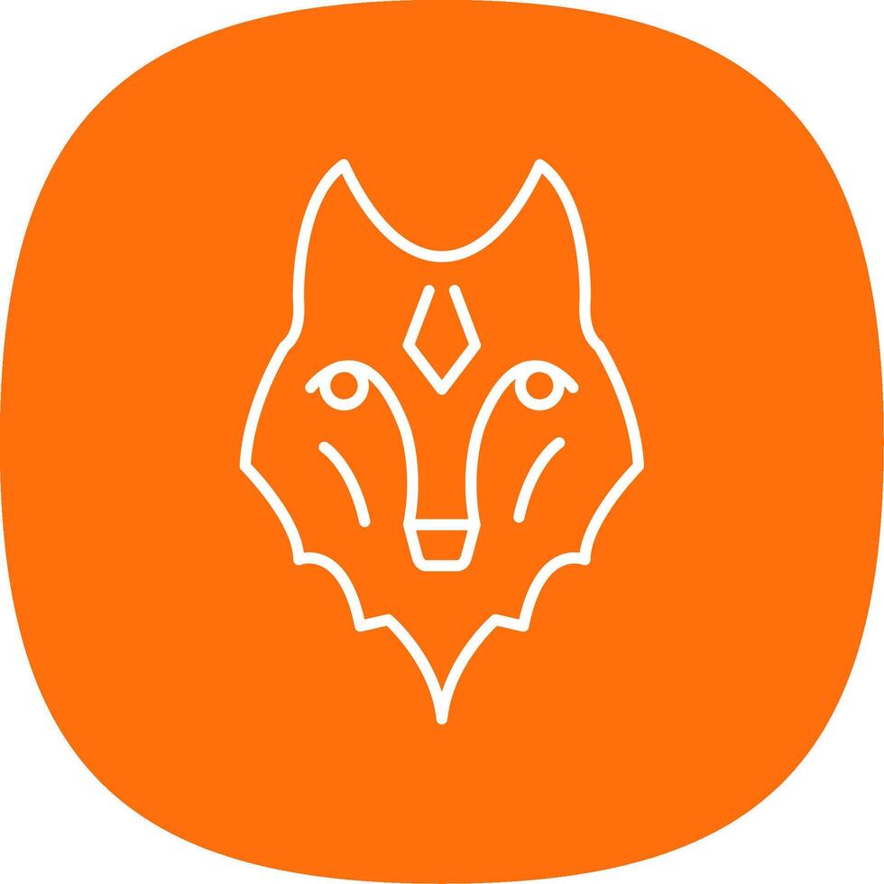 Wolf Line Curve Icon vector