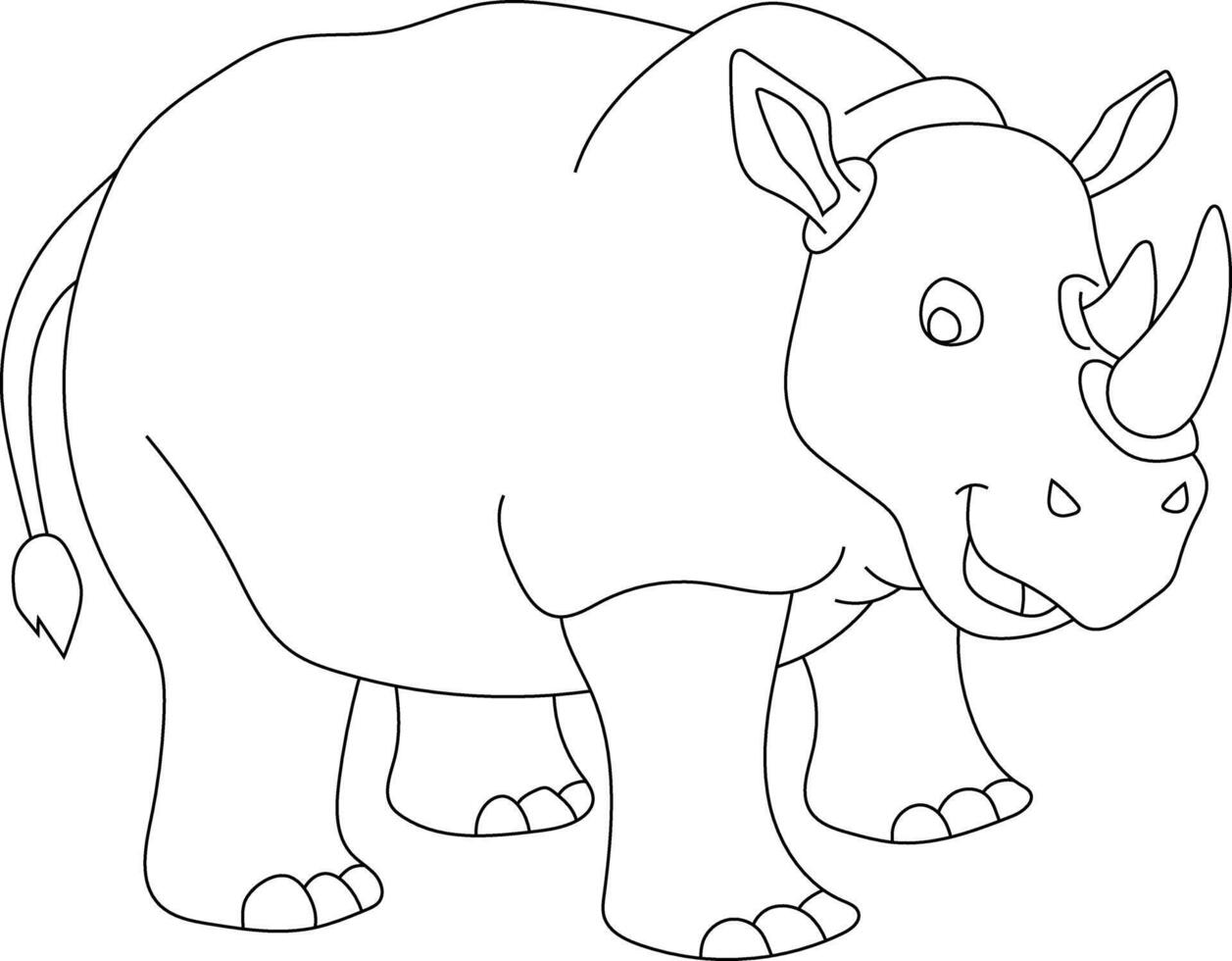 contorno rinoceronte clipart. garabatear animales clipart. dibujos animados salvaje animales clipart para amantes de fauna silvestre vector