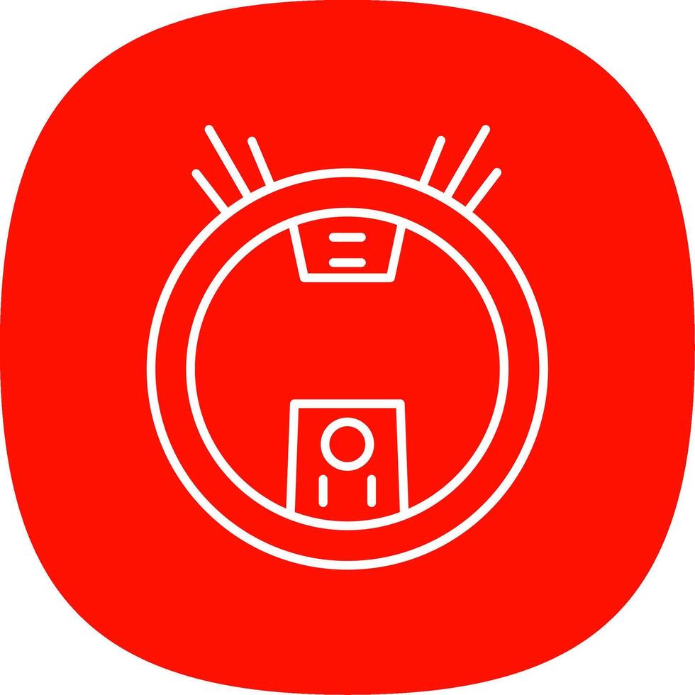 Robot Vacuum Line Curve Icon vector