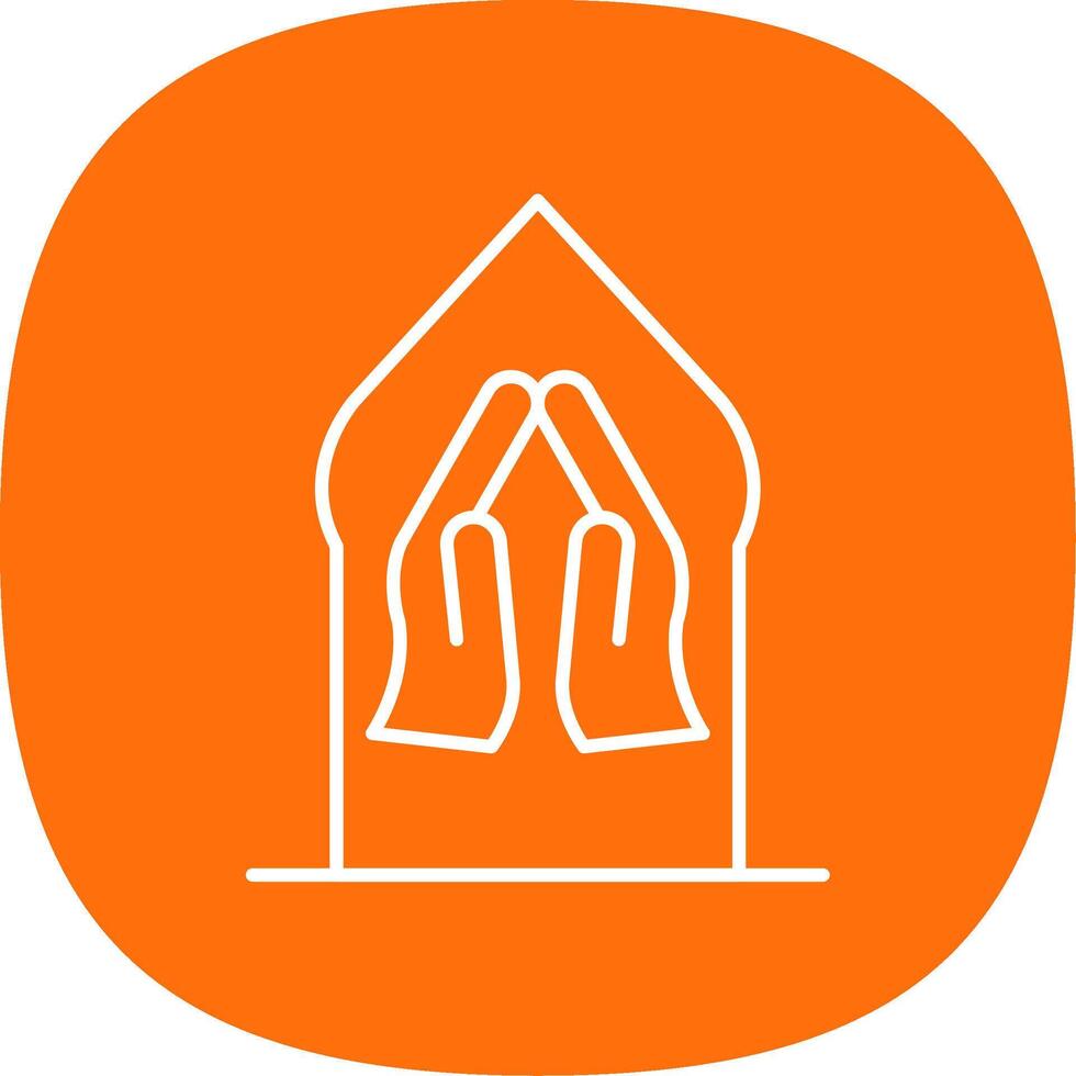 Pray Line Curve Icon vector