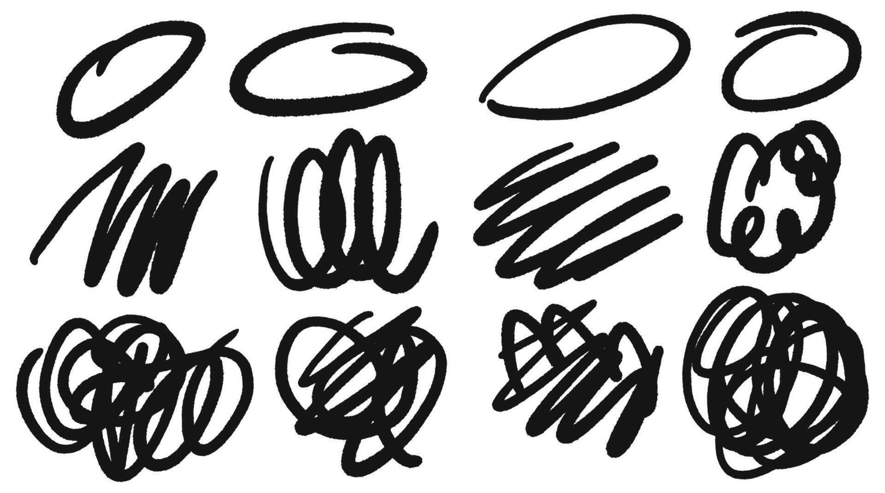 Chaotic doodles with a marker vector