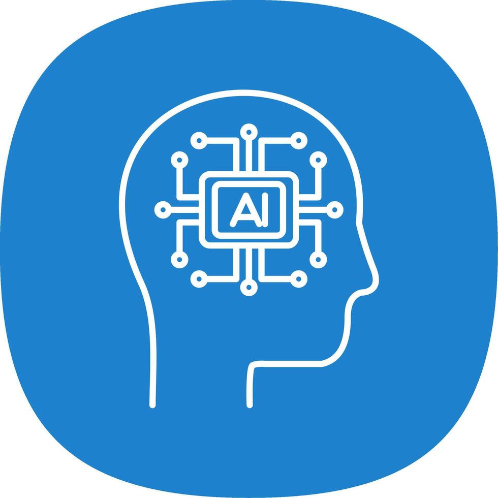 Artificial Intelligence Line Curve Icon vector