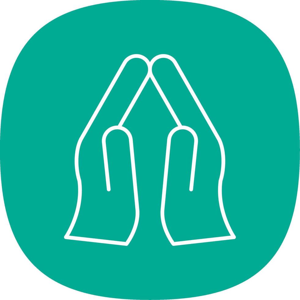 Pray Line Curve Icon vector