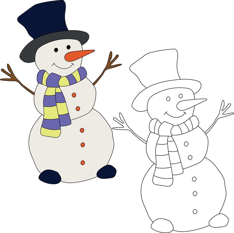 monigote de nieve clipart para amantes de invierno estación. esta invierno tema monigote de nieve trajes Navidad celebracion vector