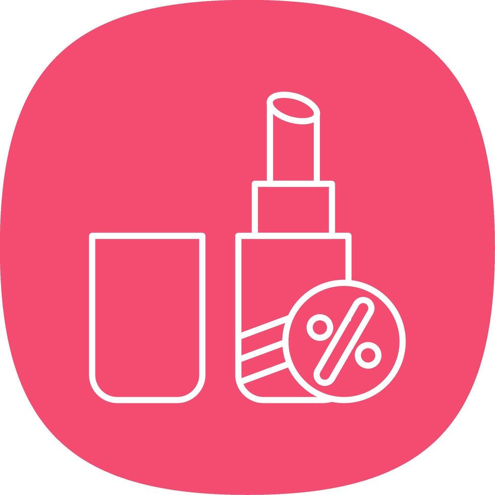 Lipstick Line Curve Icon vector