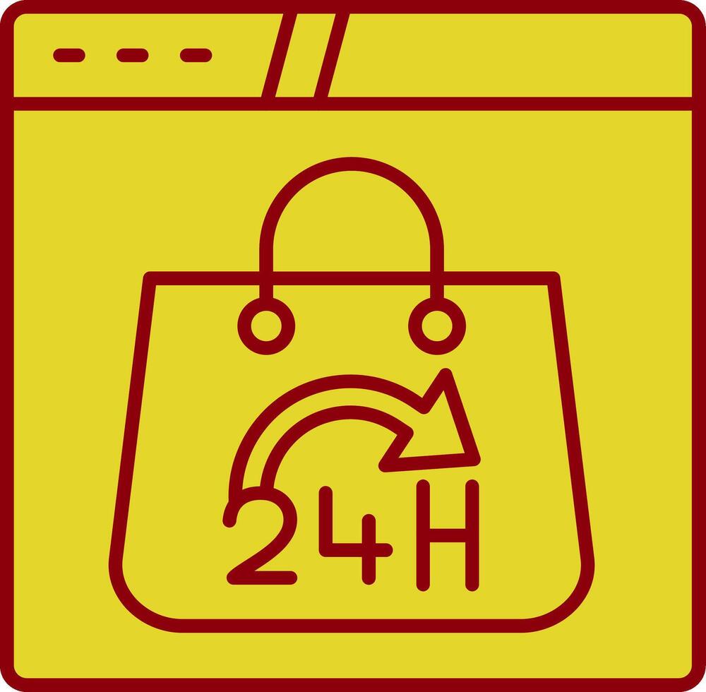 24 Hours Line Two Color Icon vector