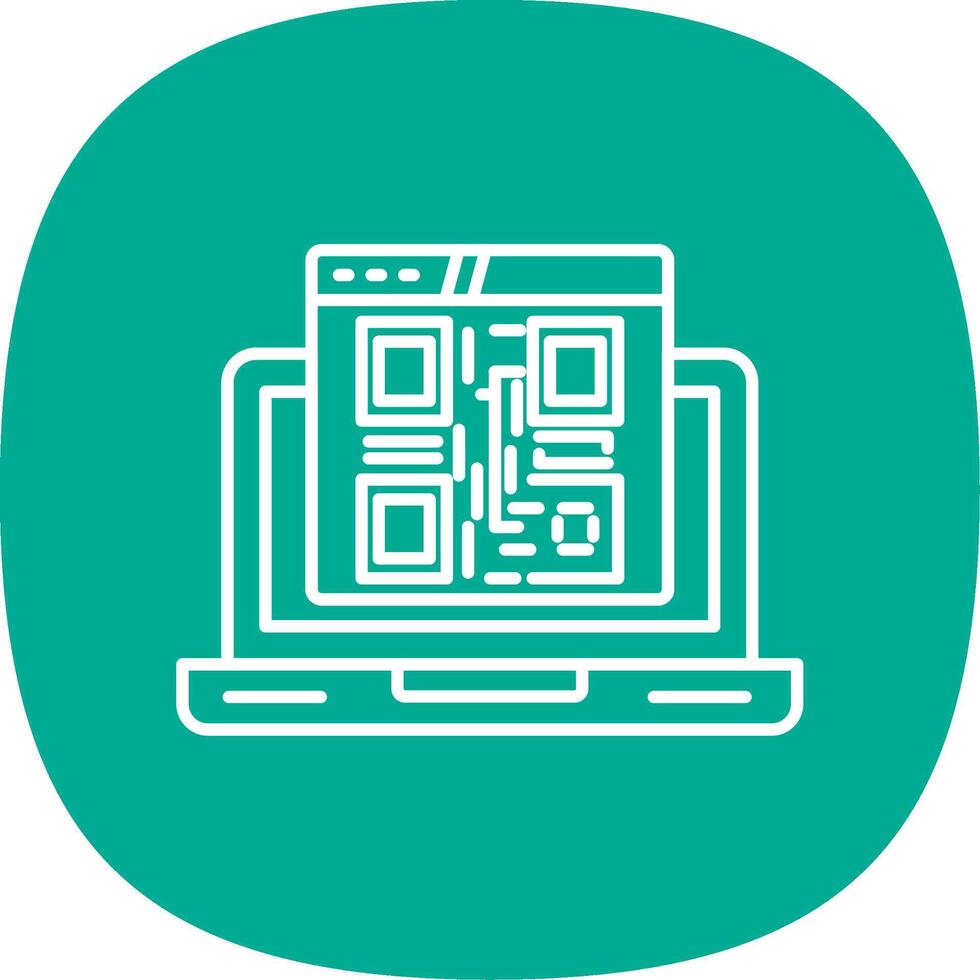 Qr Code Line Curve Icon vector