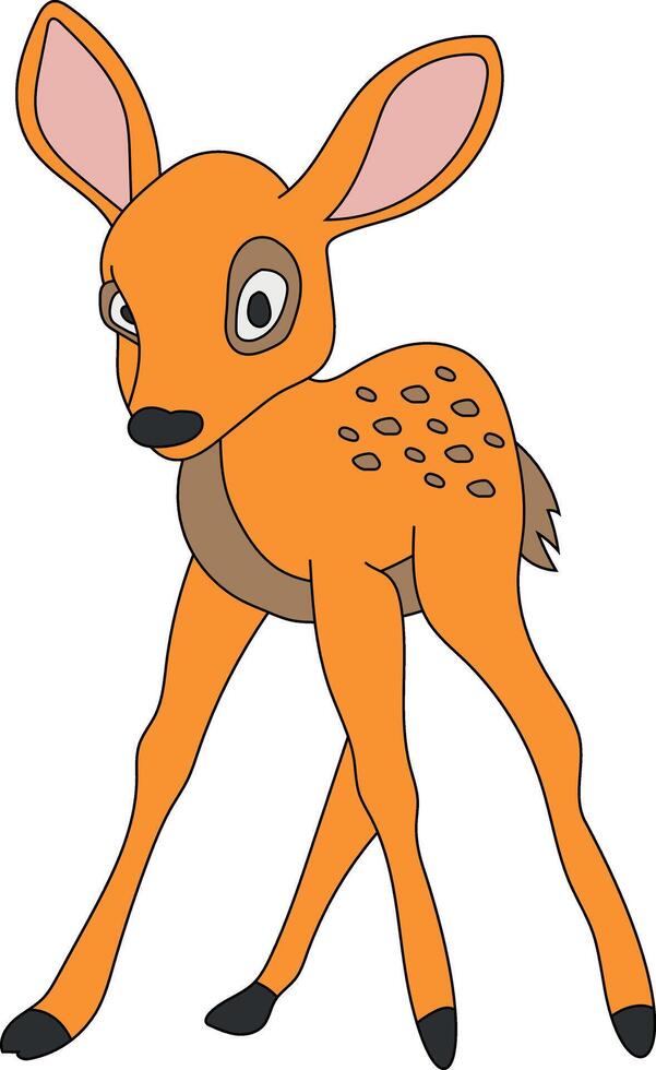 vistoso ciervo clipart. garabatear animales clipart. dibujos animados salvaje animales clipart para amantes de fauna silvestre vector