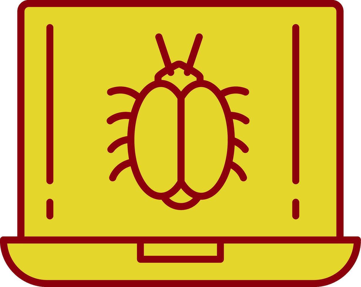 Bug Line Two Color Icon vector