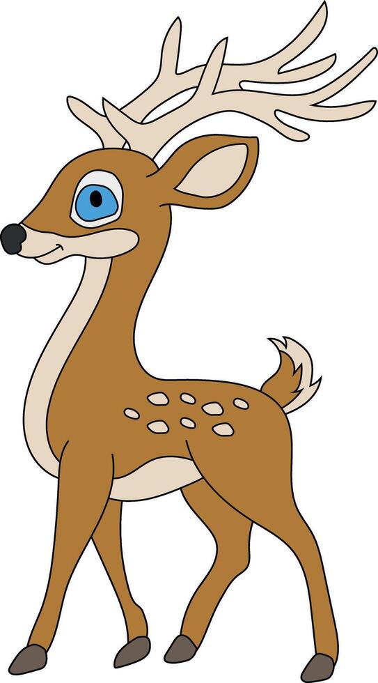 vistoso ciervo clipart. garabatear animales clipart. dibujos animados salvaje animales clipart para amantes de fauna silvestre vector