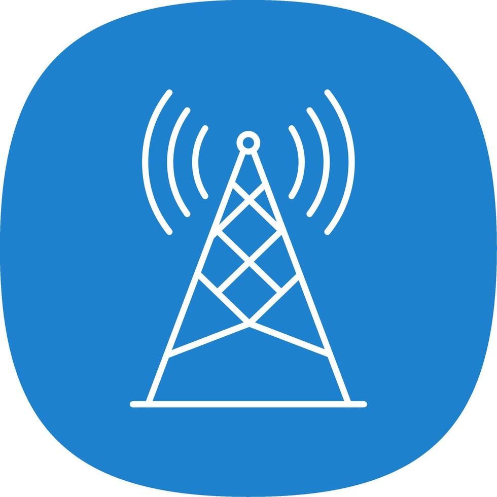 Antenna Line Curve Icon vector