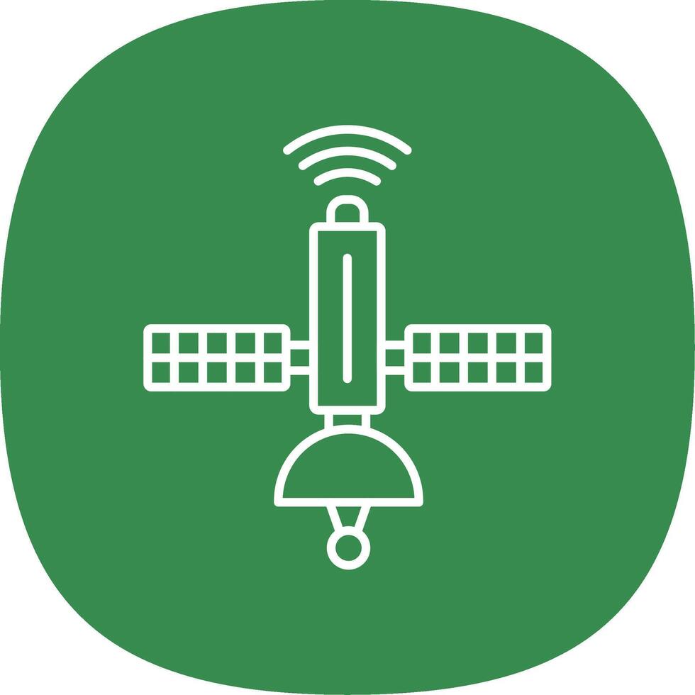 Satellite Line Curve Icon vector