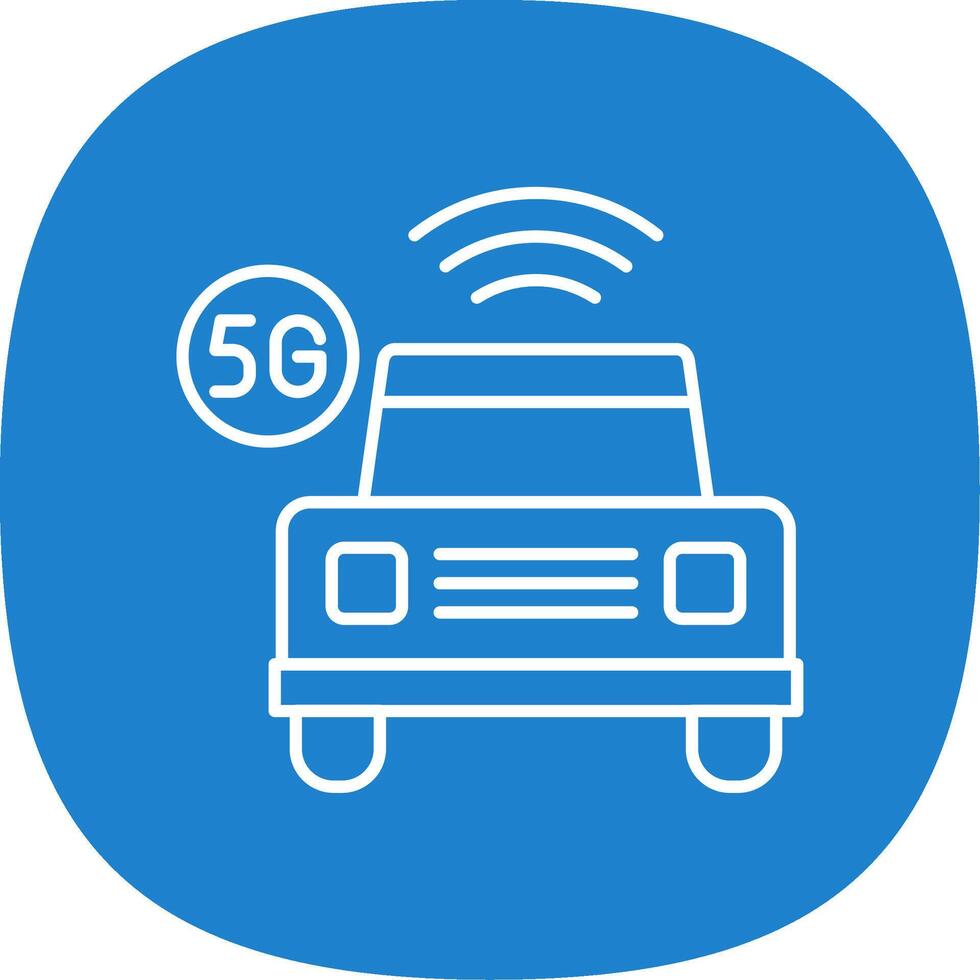 Smart Car Line Curve Icon vector