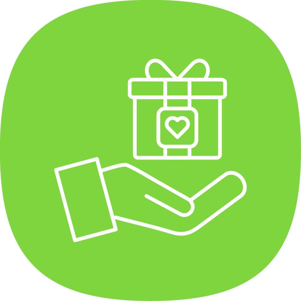 Gift Line Curve Icon vector