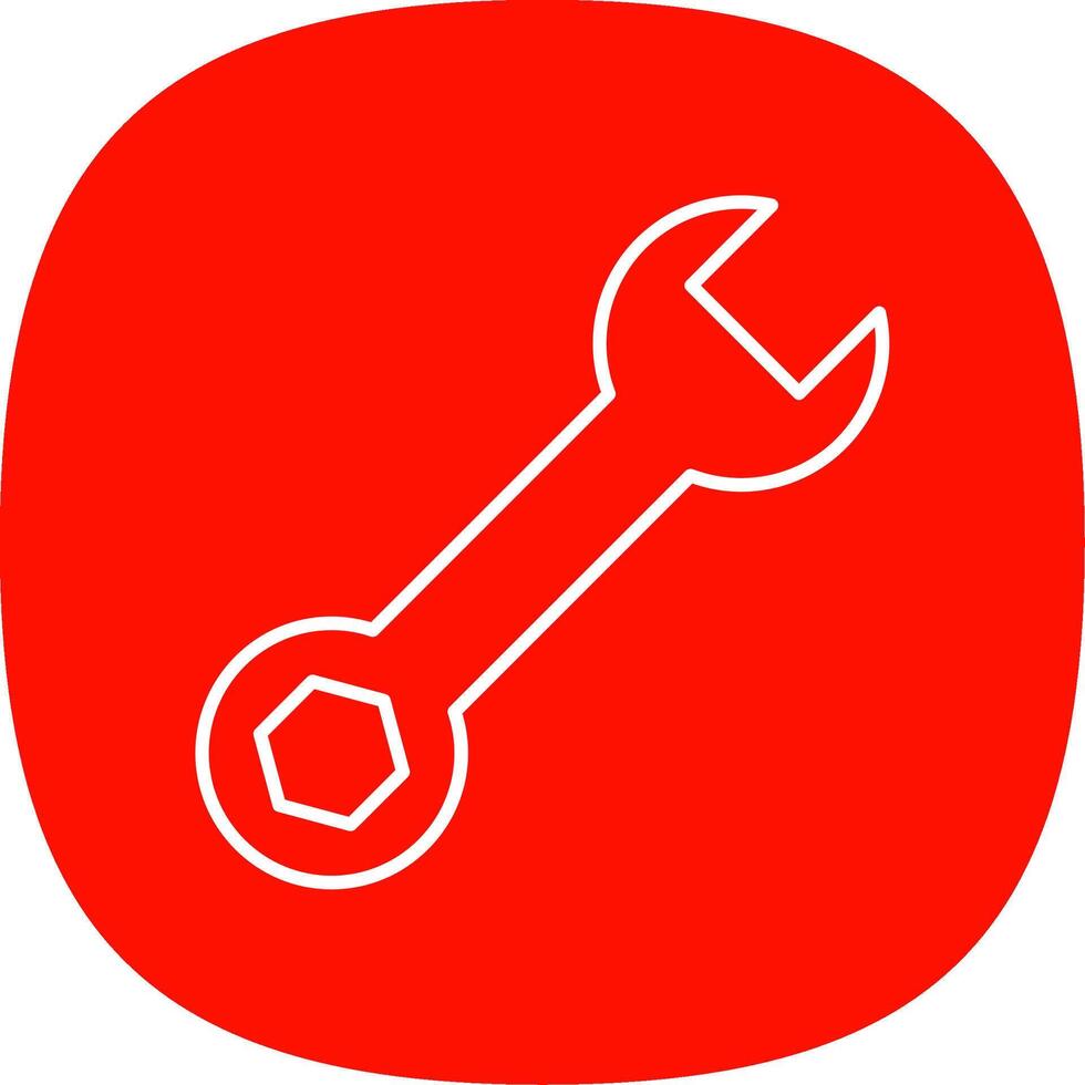 Spanner Line Curve Icon vector