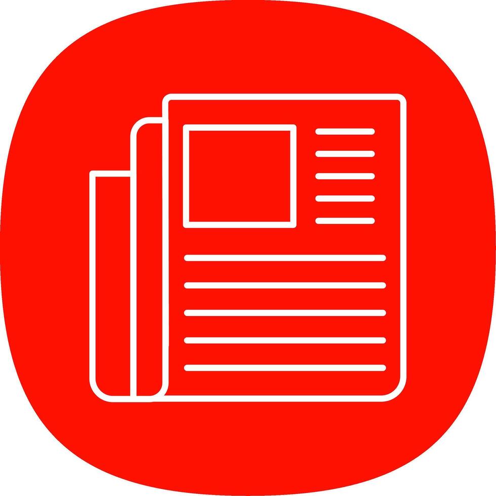 Newspaper Line Curve Icon vector