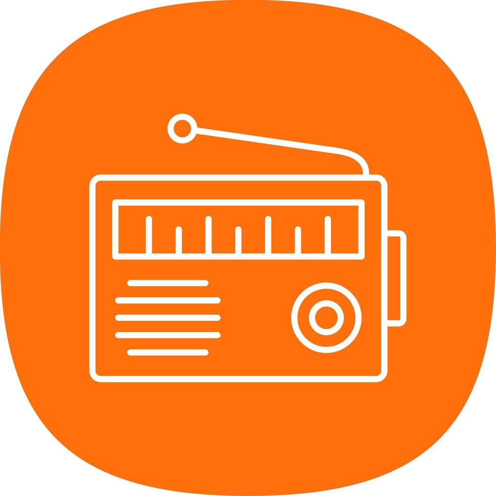 Radio Line Curve Icon vector