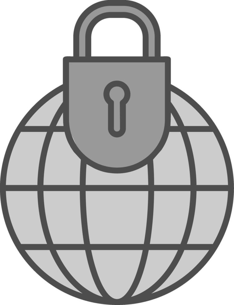 global seguridad relleno icono vector