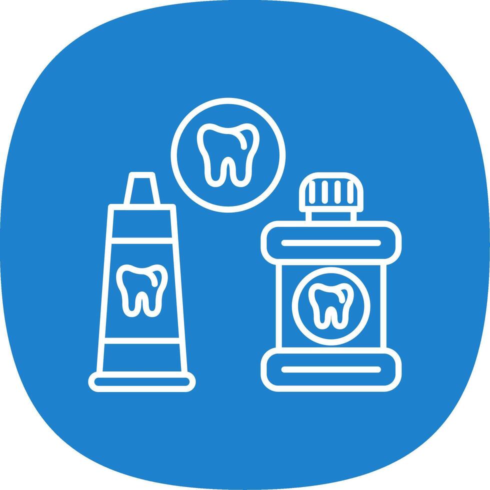 Dental Care Line Curve Icon vector