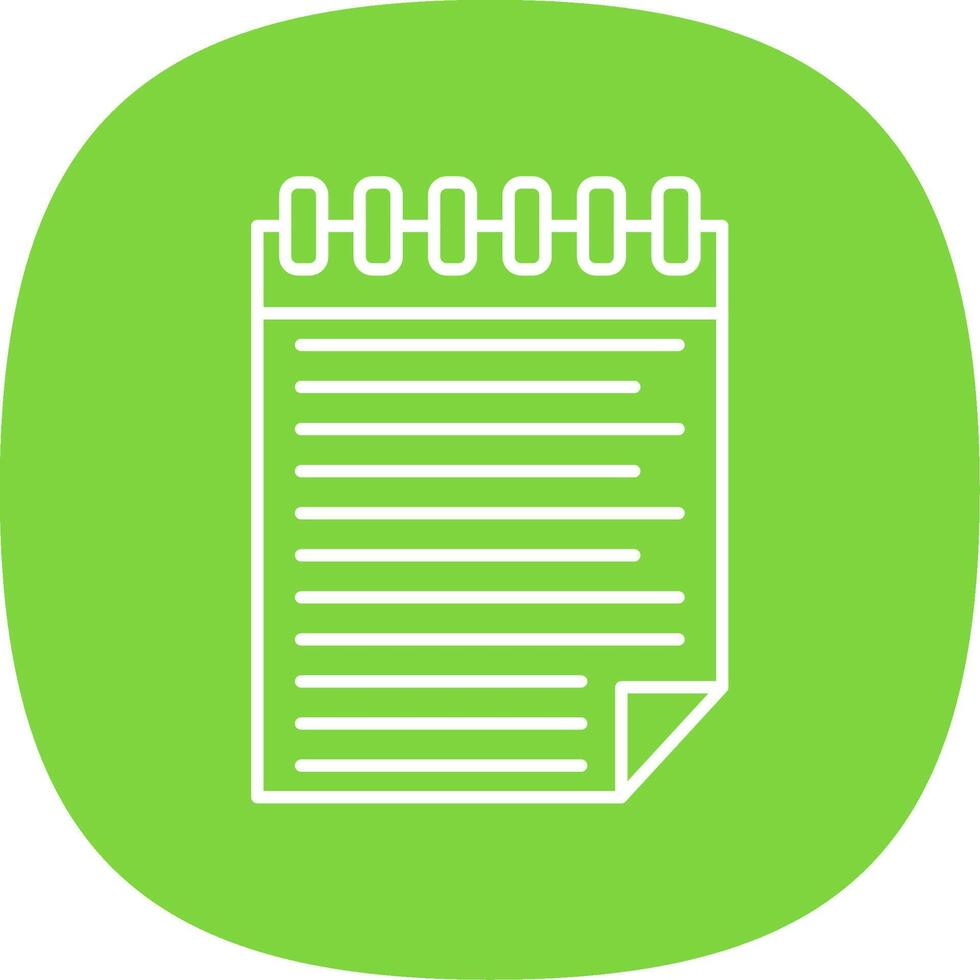 Notepad Line Curve Icon vector