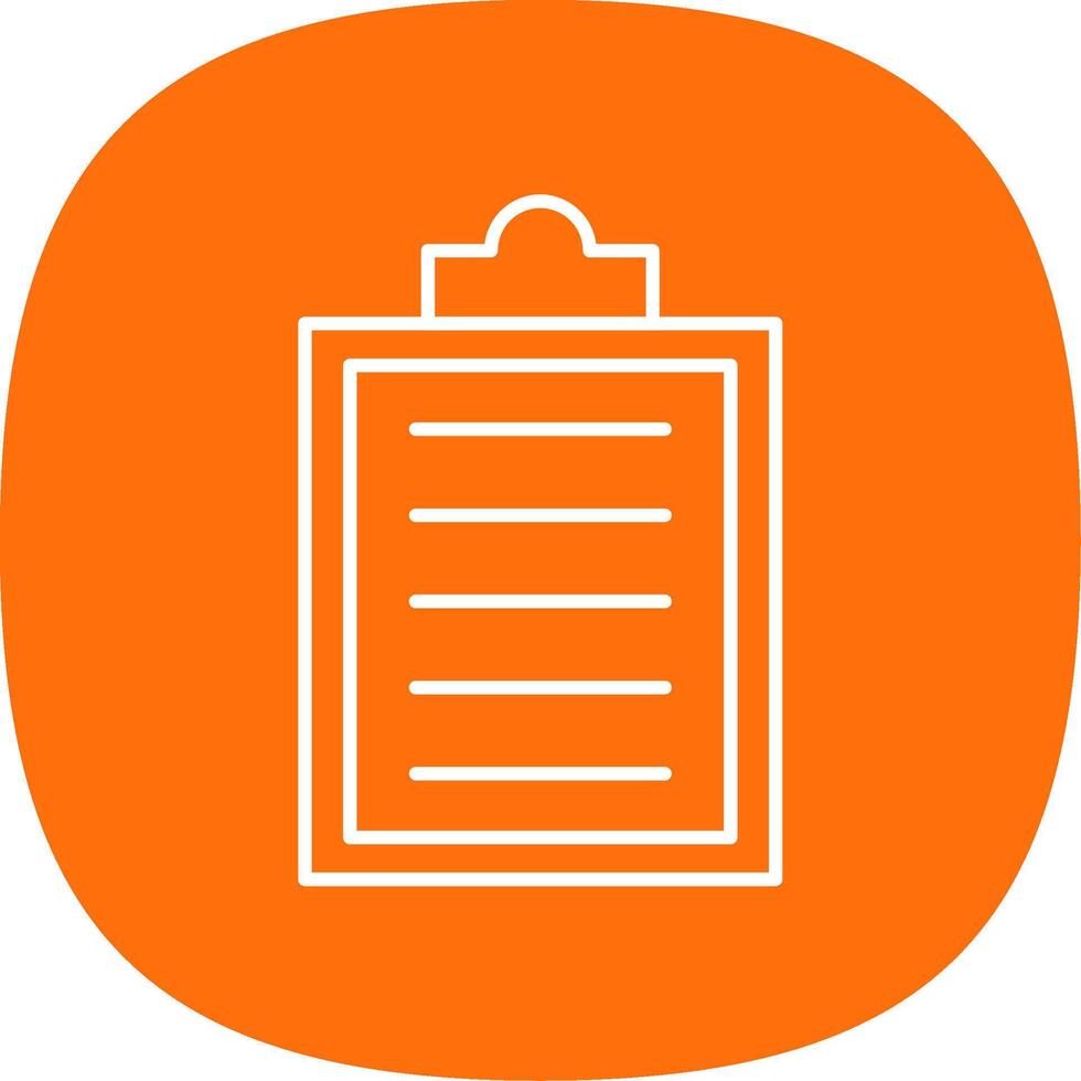 Clipboard Line Curve Icon vector
