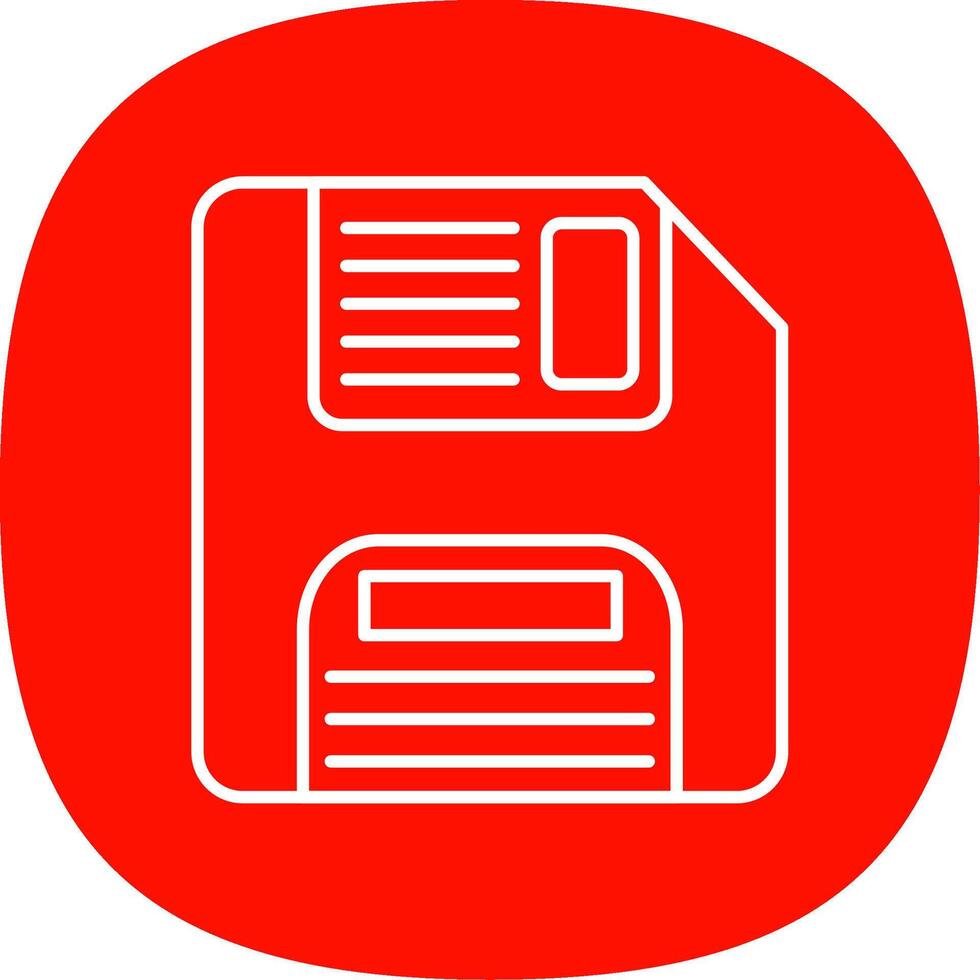 Floppy Disk Line Curve Icon vector