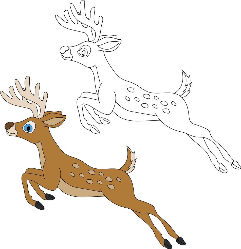 Deer Clipart Set. Cartoon Wild Animals Clipart Set for Lovers of Wildlife vector