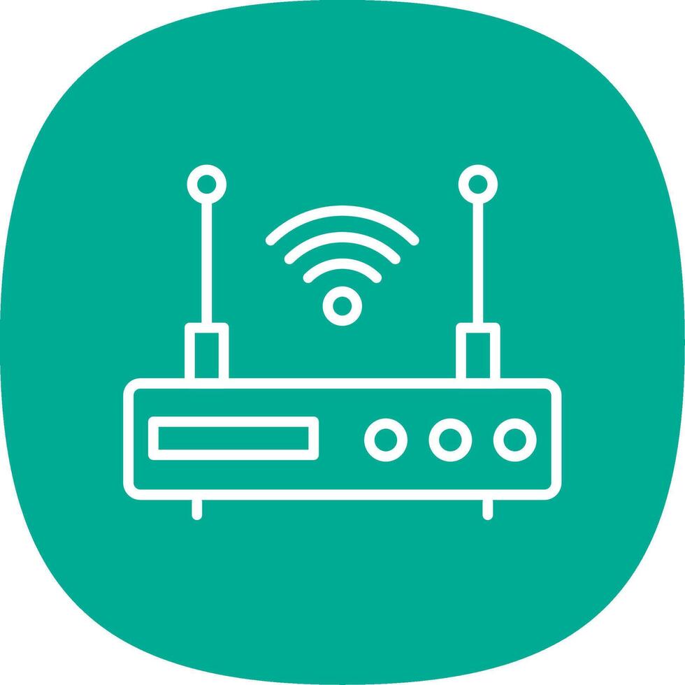Modem Line Curve Icon vector