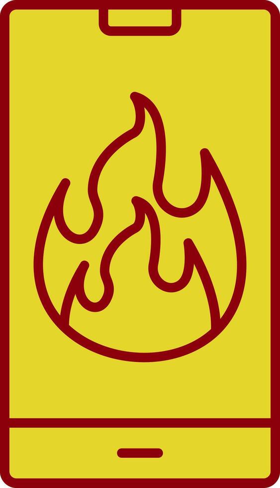 Flame Line Two Color Icon vector