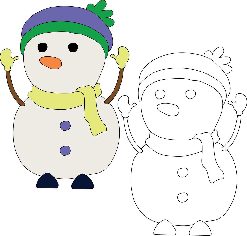 Snowman Clipart for Lovers of Winter Season. This Winter Theme Snowman Suits Christmas Celebration vector
