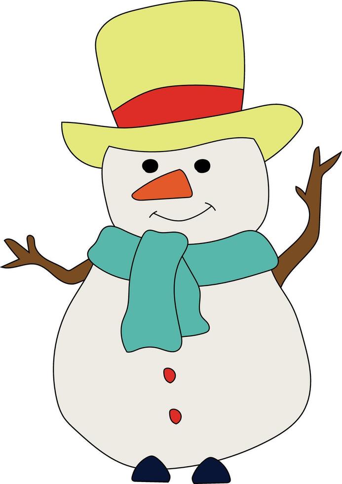 Colorful Snowman Clipart for Lovers of Winter Season. This Winter Theme Snowman Suits Christmas Celebration vector