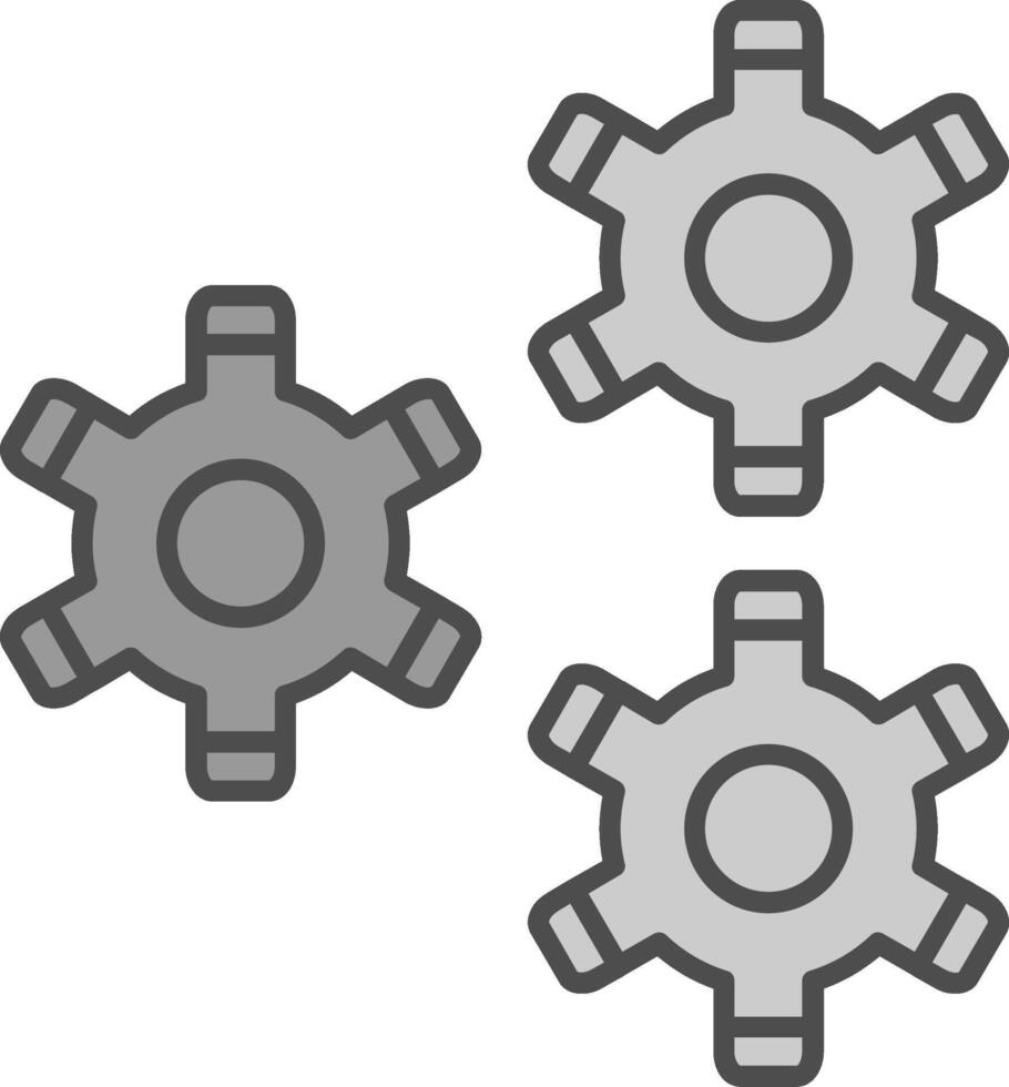 Gears Fillay Icon vector