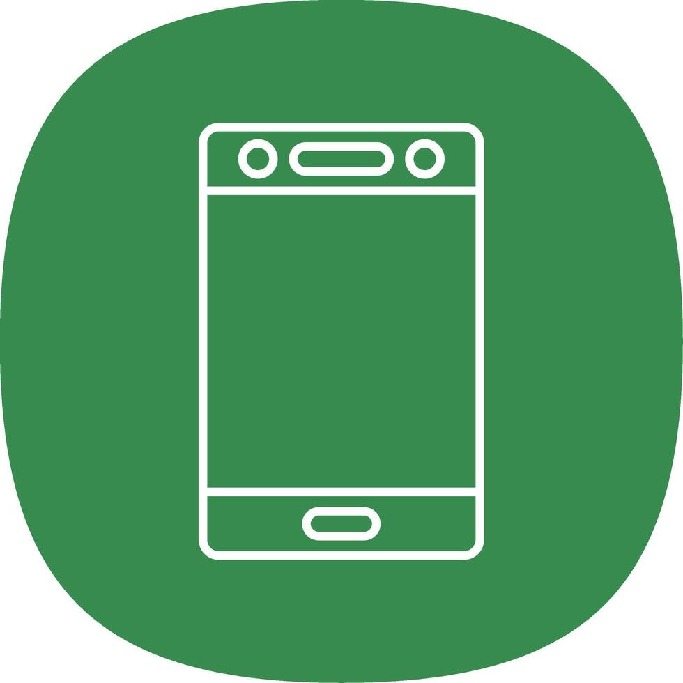 Mobile Line Curve Icon vector