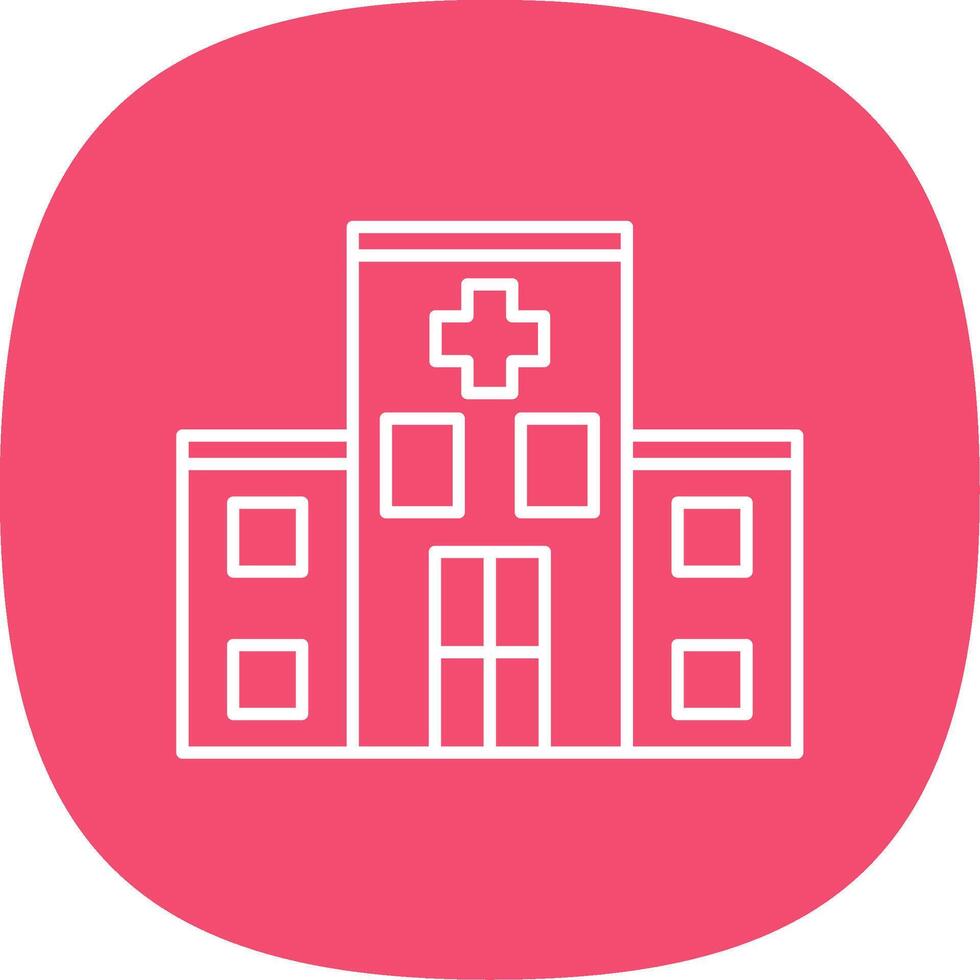 Hospital Line Curve Icon vector