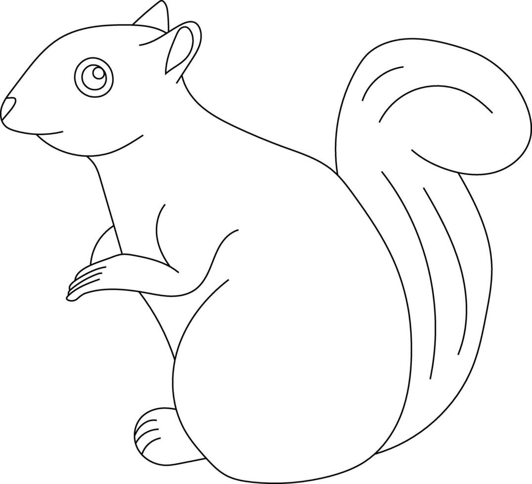 Outline Squirrel Clipart. Doodle Animals Clipart. Cartoon Wild Animals Clipart for Lovers of Wildlife vector