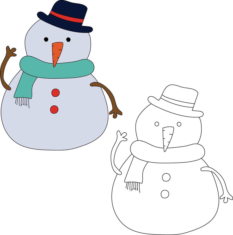 Snowman Clipart for Lovers of Winter Season. This Winter Theme Snowman Suits Christmas Celebration vector